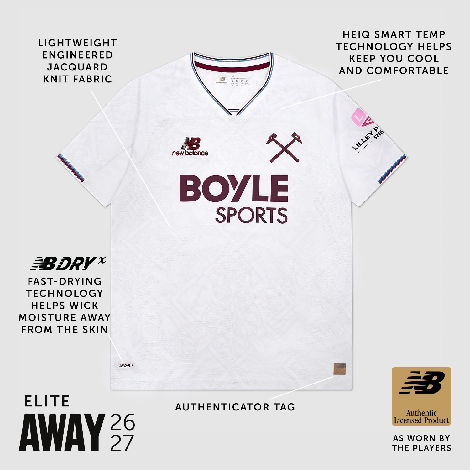 Herren New Balance West Ham United Auswärts Trikot 26/27 – Bild 4